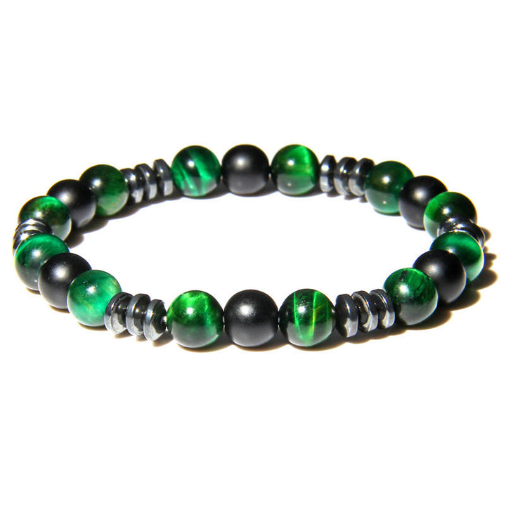 Bracelet en perles d'hématite œil de tigre naturel Olivenorma