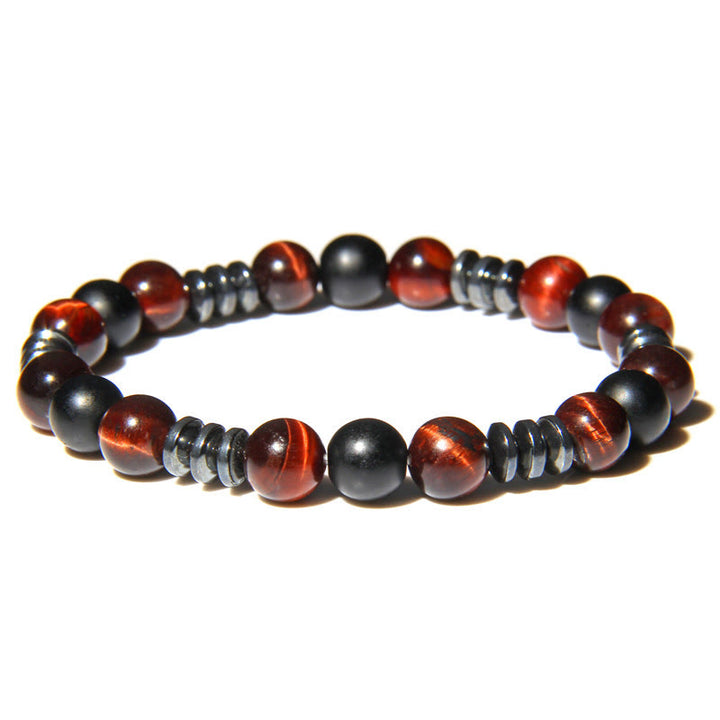 Bracelet en perles d'hématite œil de tigre naturel Olivenorma