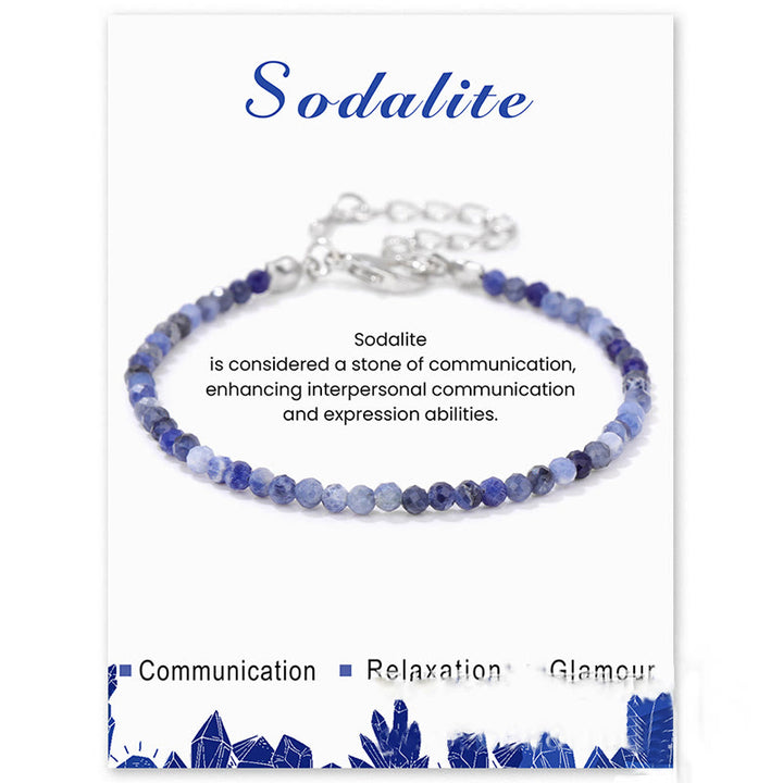 Bracelet Olivenorma en perles à facettes en pierre naturelle de 3 mm