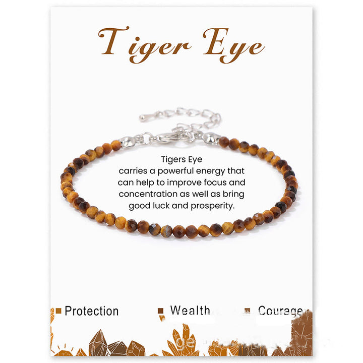 Bracelet Olivenorma en perles à facettes en pierre naturelle de 3 mm