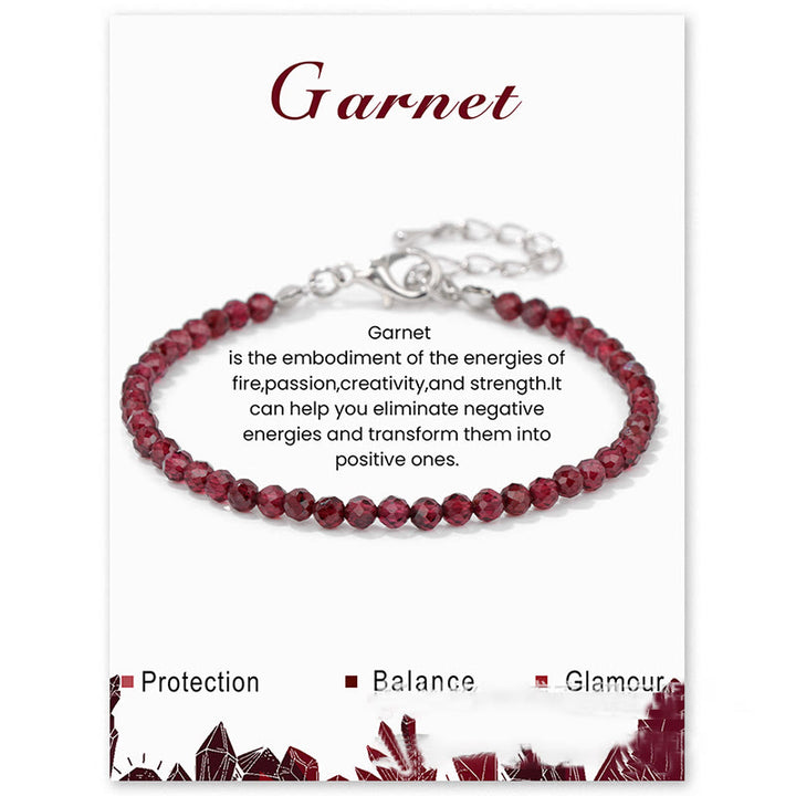 Bracelet Olivenorma en perles à facettes en pierre naturelle de 3 mm