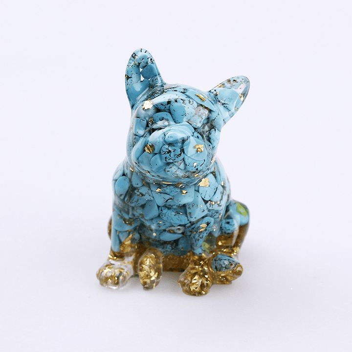 Décoration en pierres précieuses en cristal de bouledogue français Olivenorma - Turquoise - image 33