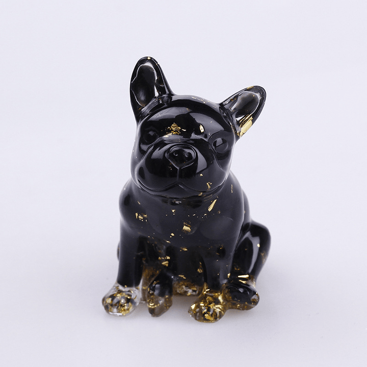 Décoration en pierres précieuses en cristal de bouledogue français Olivenorma - Obsidienne - image 18
