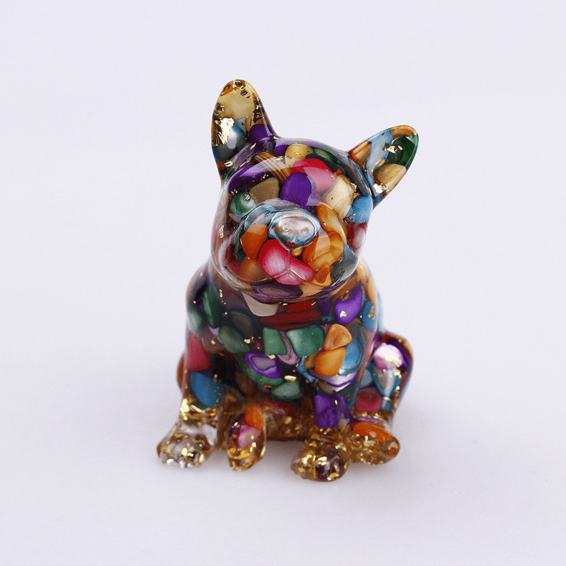 Décoration en pierres précieuses en cristal de bouledogue français Olivenorma - Coquillages colorés - image 27