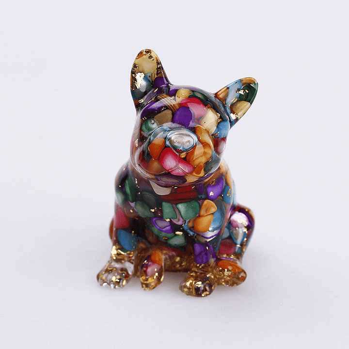 Décoration en pierres précieuses en cristal de bouledogue français Olivenorma - Coquillages colorés - image 27