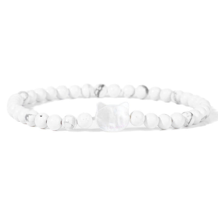 Bracelet en perles de pierre naturelle Olivenorma chaton Nacre 4mm