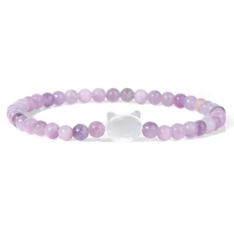 Bracelet en perles de pierre naturelle Olivenorma chaton Nacre 4mm