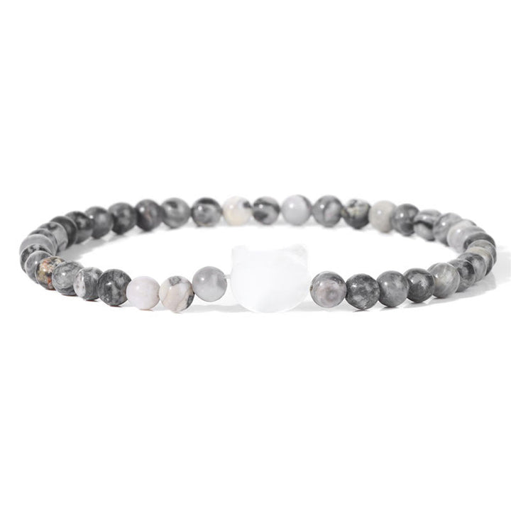 Bracelet en perles de pierre naturelle Olivenorma chaton Nacre 4mm