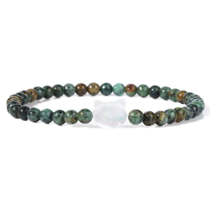 Bracelet en perles de pierre naturelle Olivenorma chaton Nacre 4mm
