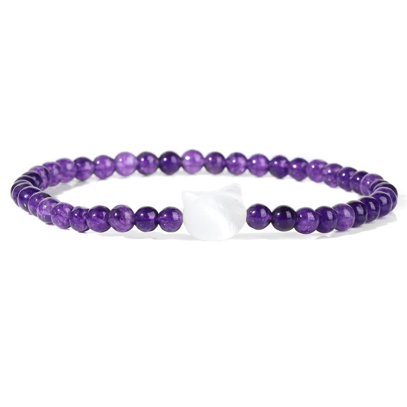 Bracelet en perles de pierre naturelle Olivenorma chaton Nacre 4mm