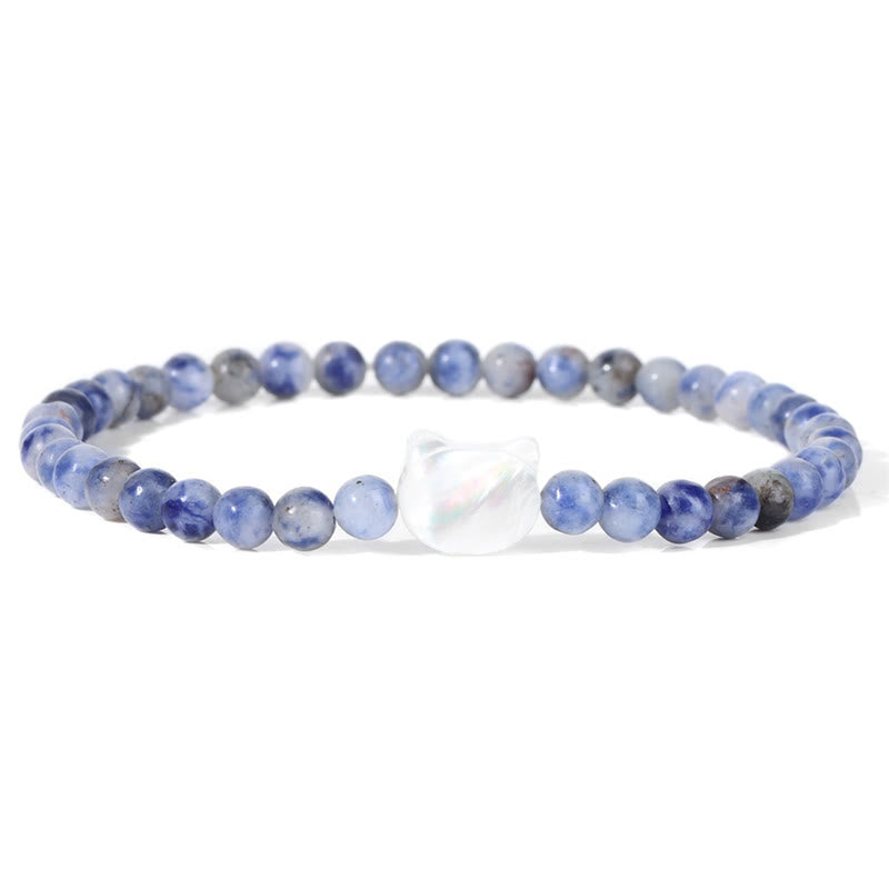 Bracelet en perles de pierre naturelle Olivenorma chaton Nacre 4mm