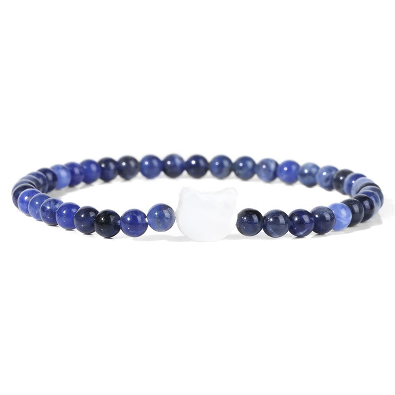 Bracelet en perles de pierre naturelle Olivenorma chaton Nacre 4mm