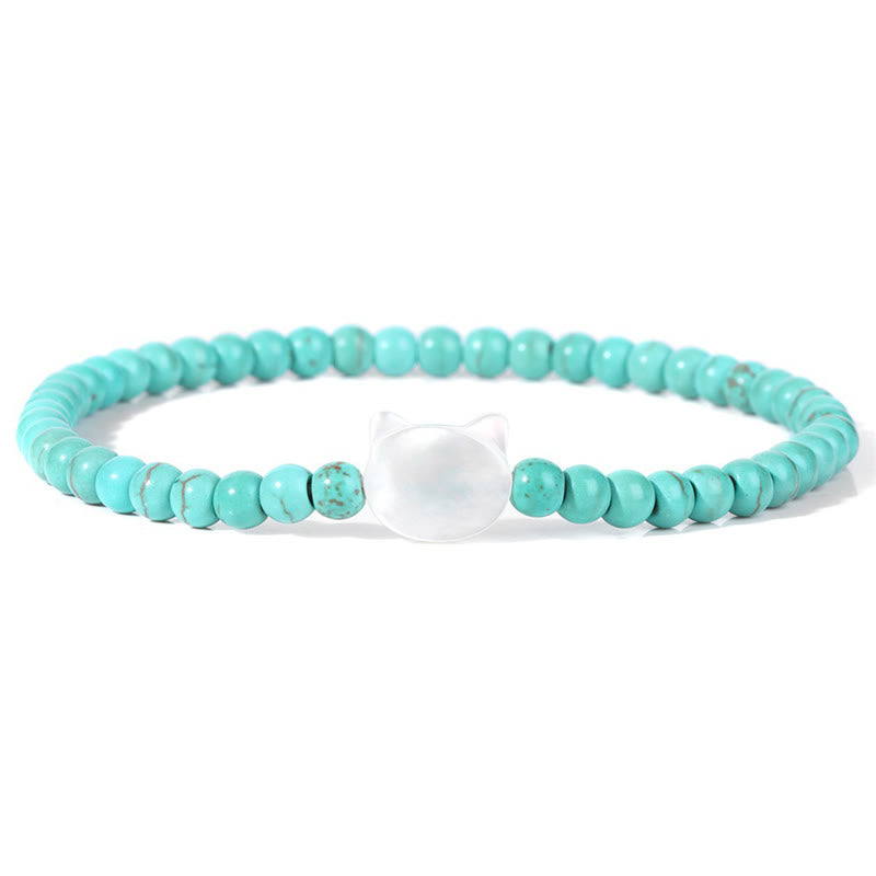 Bracelet en perles de pierre naturelle Olivenorma chaton Nacre 4mm