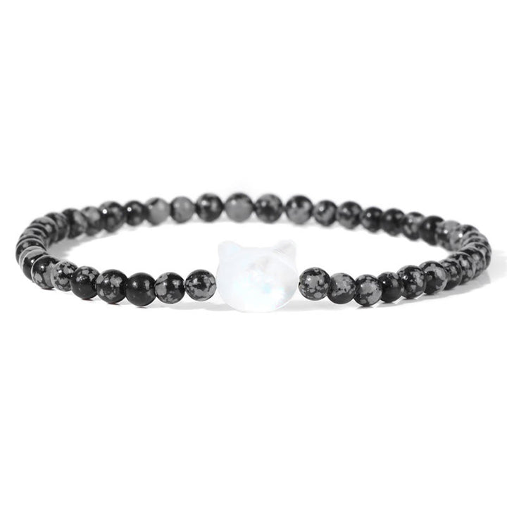 Bracelet en perles de pierre naturelle Olivenorma chaton Nacre 4mm