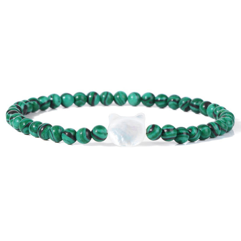 Bracelet en perles de pierre naturelle Olivenorma chaton Nacre 4mm