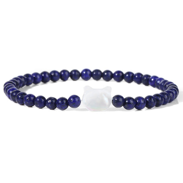 Bracelet en perles de pierre naturelle Olivenorma chaton Nacre 4mm