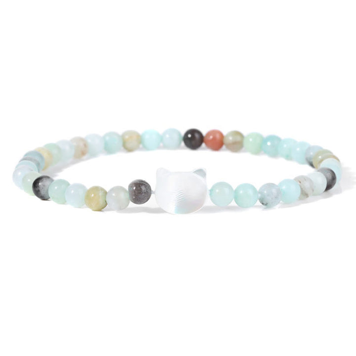 Bracelet en perles de pierre naturelle Olivenorma chaton Nacre 4mm