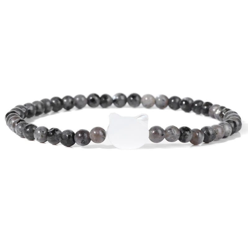 Bracelet en perles de pierre naturelle Olivenorma chaton Nacre 4mm
