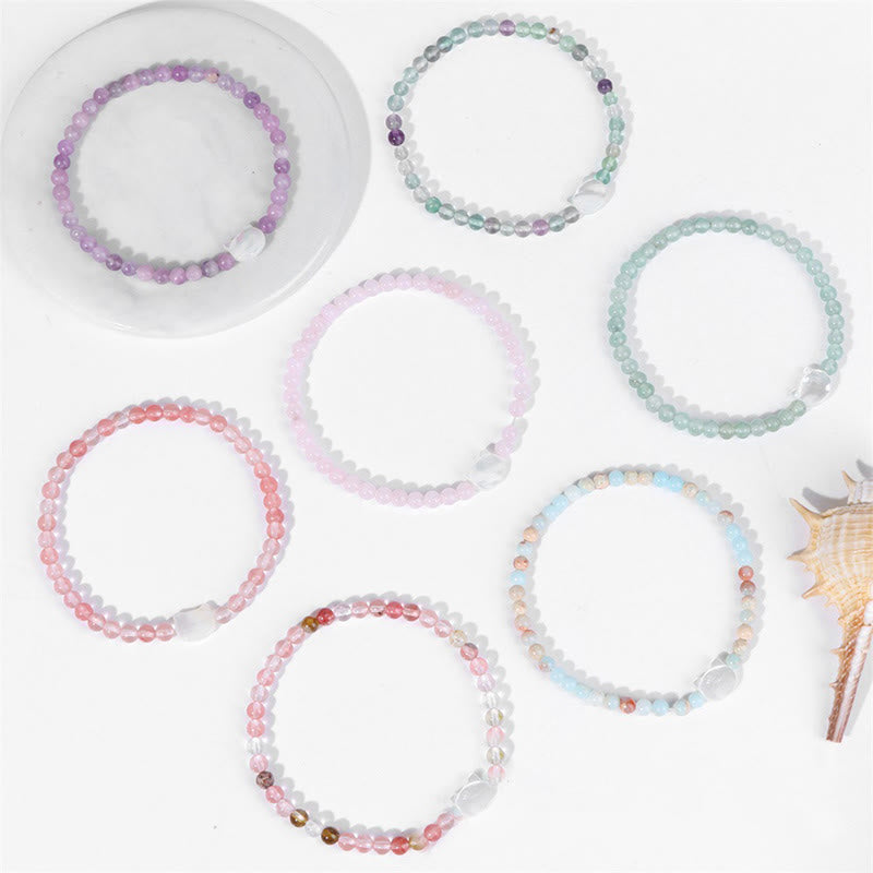 Bracelet en perles de pierre naturelle Olivenorma chaton Nacre 4mm