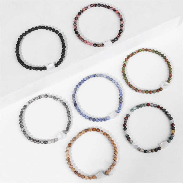 Bracelet en perles de pierre naturelle Olivenorma chaton Nacre 4mm