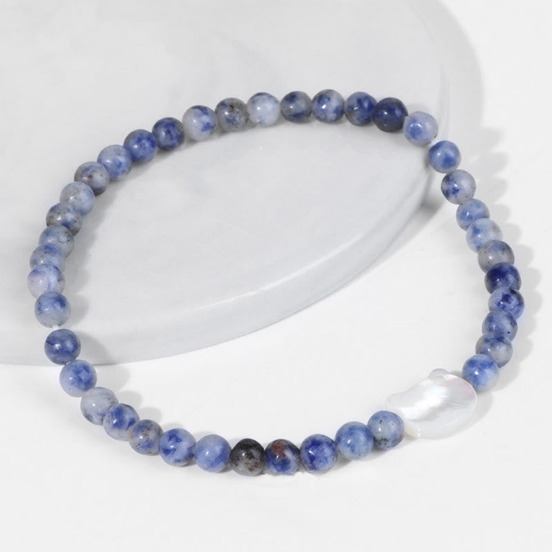 Bracelet en perles de pierre naturelle Olivenorma chaton Nacre 4mm