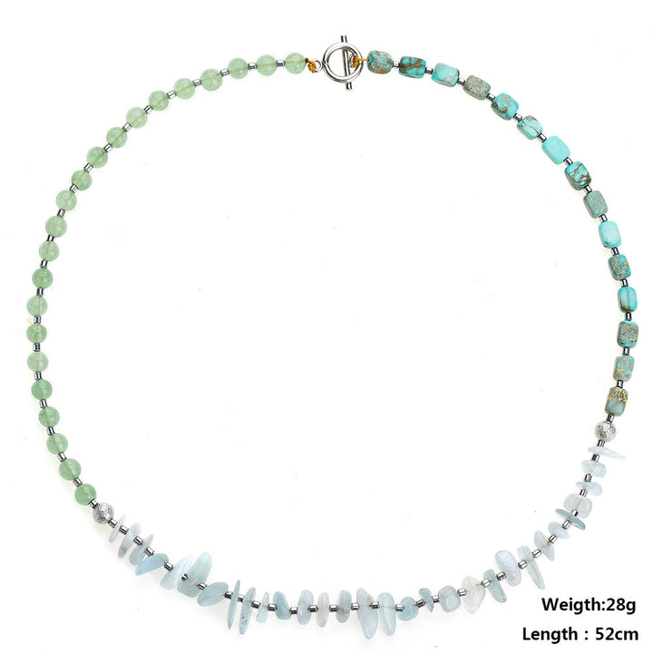 Bracelet Olivenorma en perles d'aventurine verte et aigue-marine