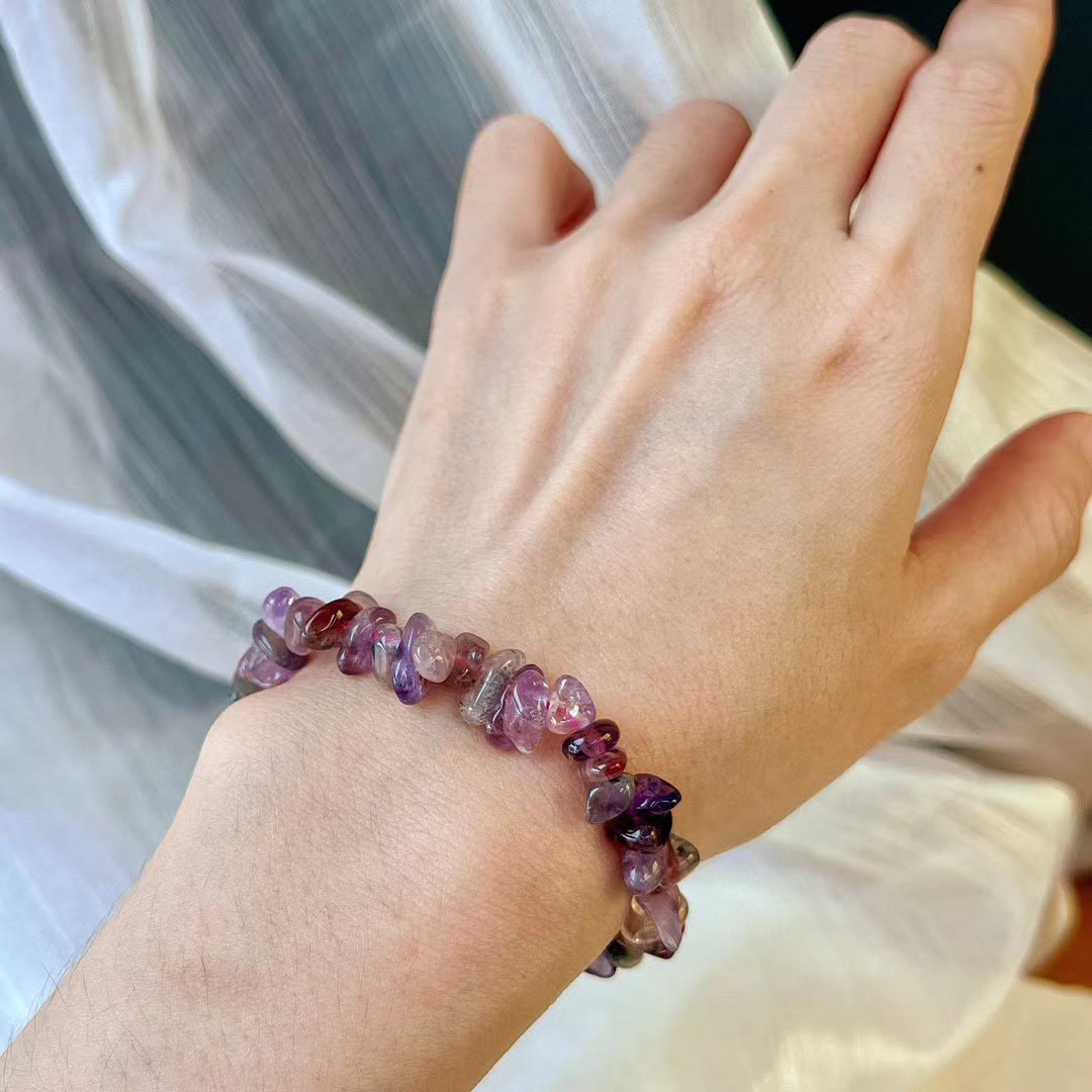 Bracelet Olivenorma Super Seven en perles de cristal améthyste