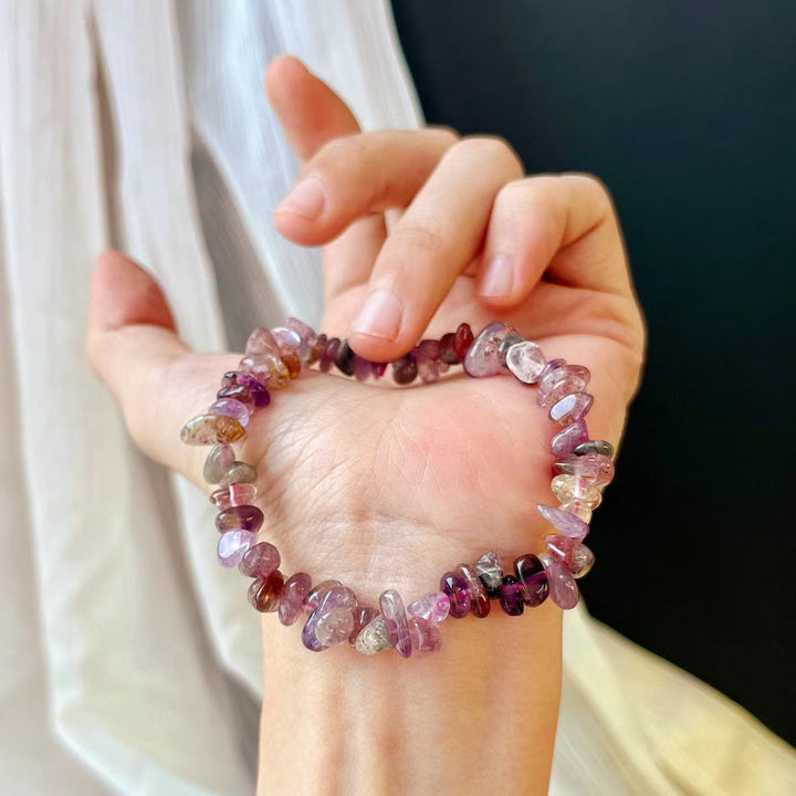 Bracelet Olivenorma Super Seven en perles de cristal améthyste