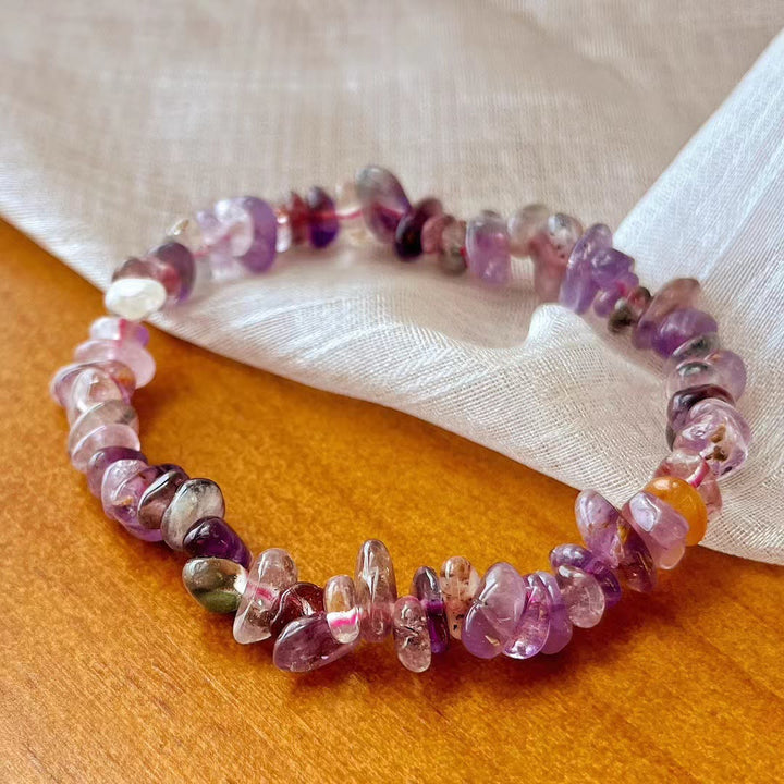Bracelet Olivenorma Super Seven en perles de cristal améthyste