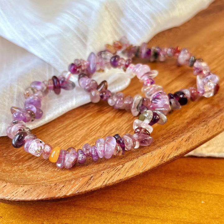 Bracelet Olivenorma Super Seven en perles de cristal améthyste