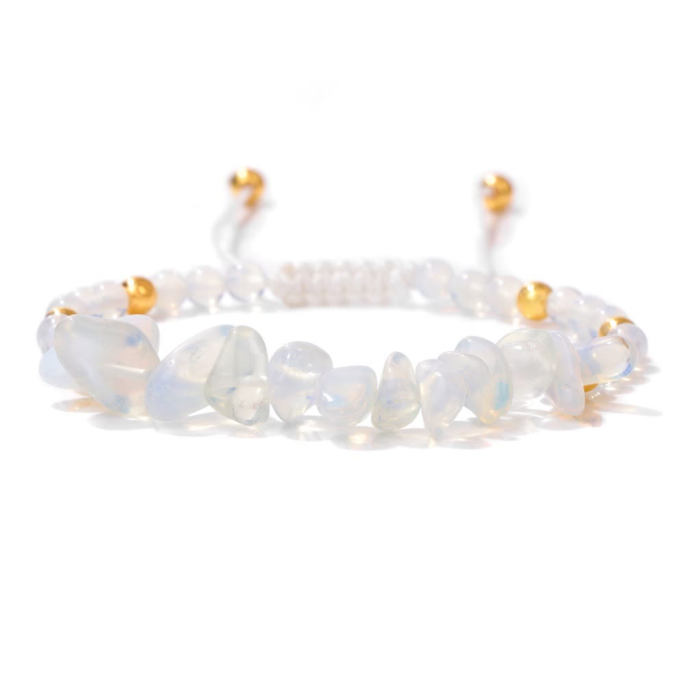 Bracelet à cordon en perles de pierre naturelle irrégulières Olivenorma