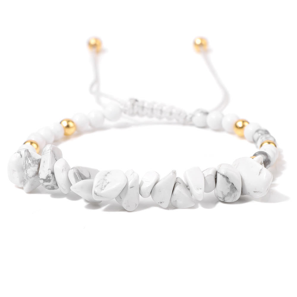 Bracelet à cordon en perles de pierre naturelle irrégulières Olivenorma