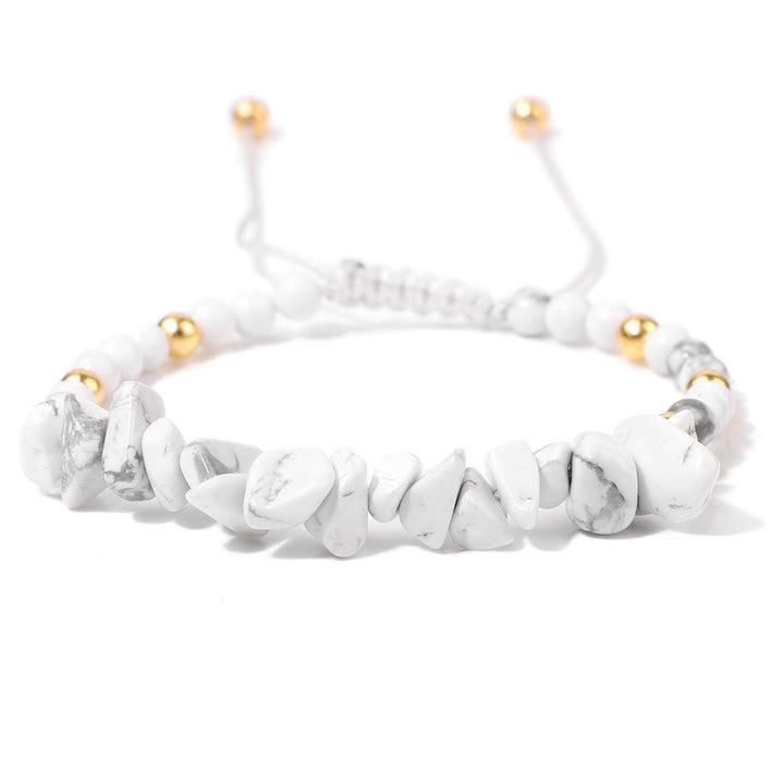 Bracelet à cordon en perles de pierre naturelle irrégulières Olivenorma