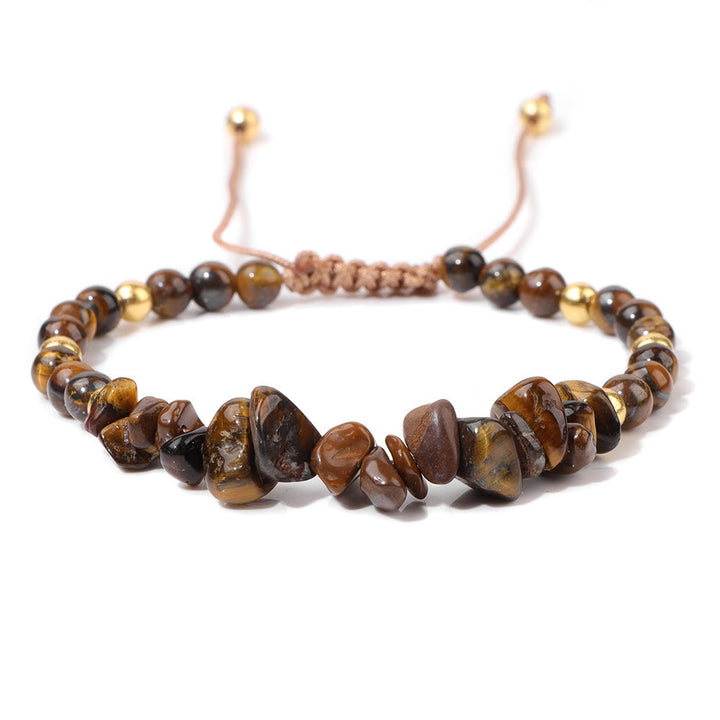 Bracelet à cordon en perles de pierre naturelle irrégulières Olivenorma