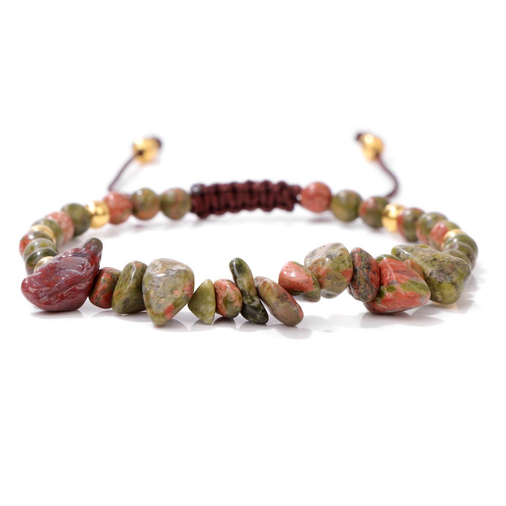 Bracelet à cordon en perles de pierre naturelle irrégulières Olivenorma