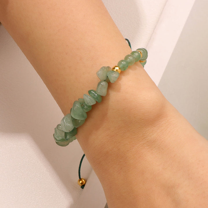 Bracelet à cordon en perles de pierre naturelle irrégulières Olivenorma