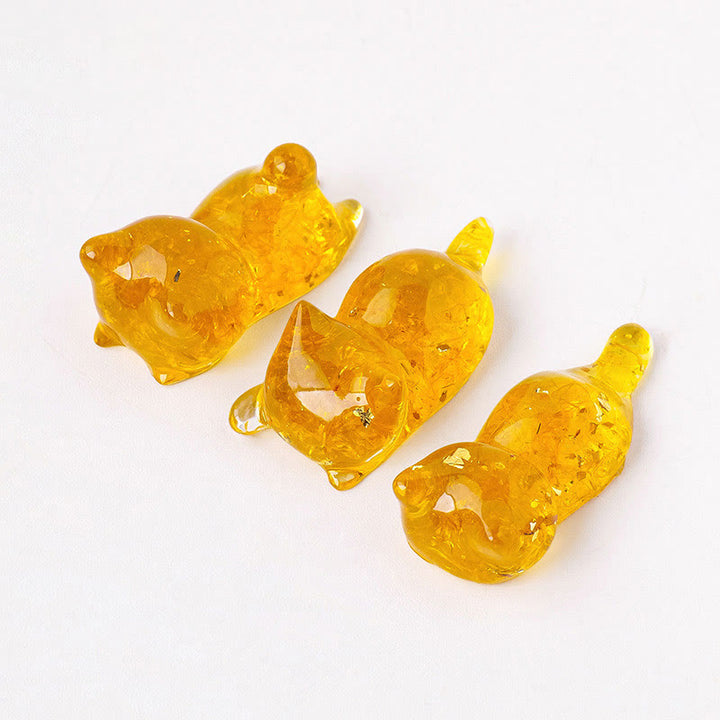 Olivenorma 1 pièce de décoration en cristal époxy en forme de chaton endormi
