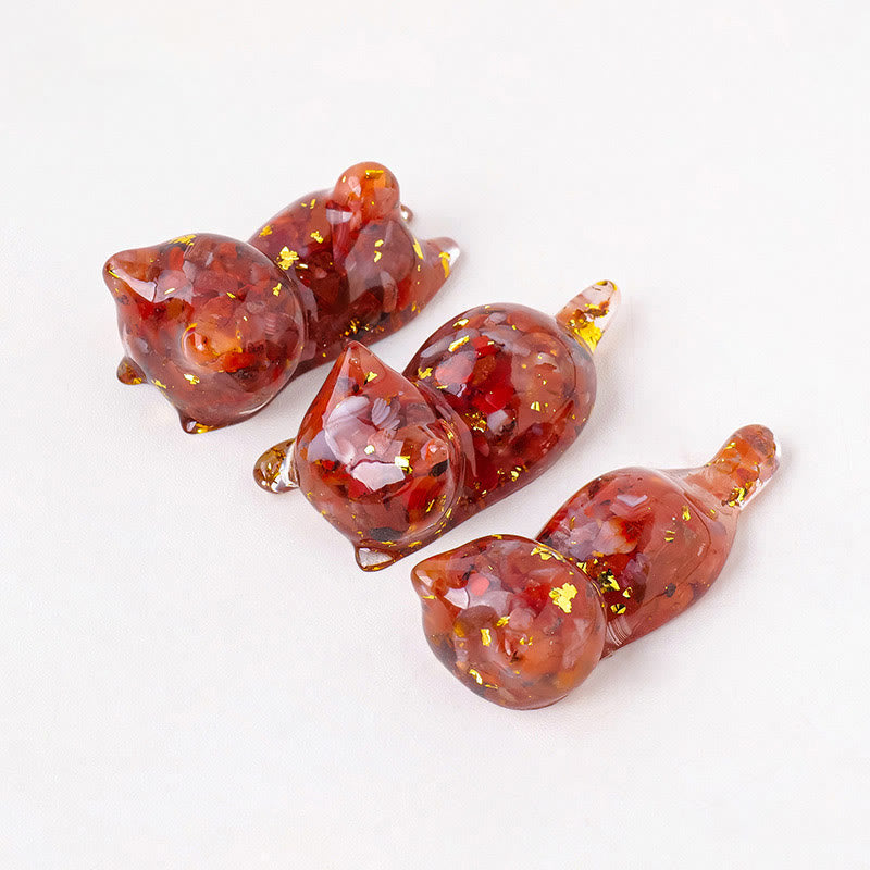 Olivenorma 1 pièce de décoration en cristal époxy en forme de chaton endormi