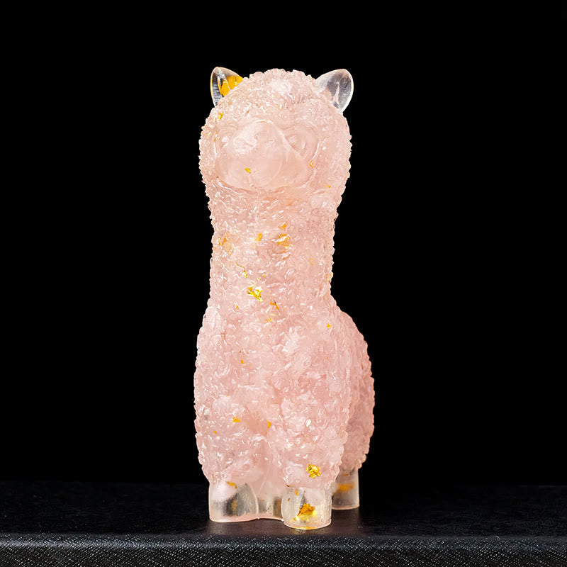 Décoration en cristal époxy alpaga avec pierres précieuses Olivenorma