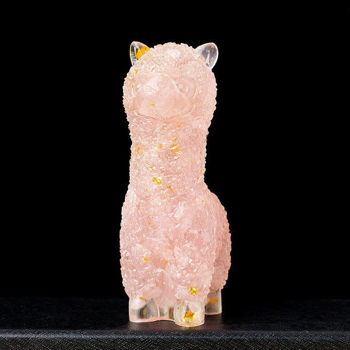 Décoration en cristal époxy alpaga avec pierres précieuses Olivenorma