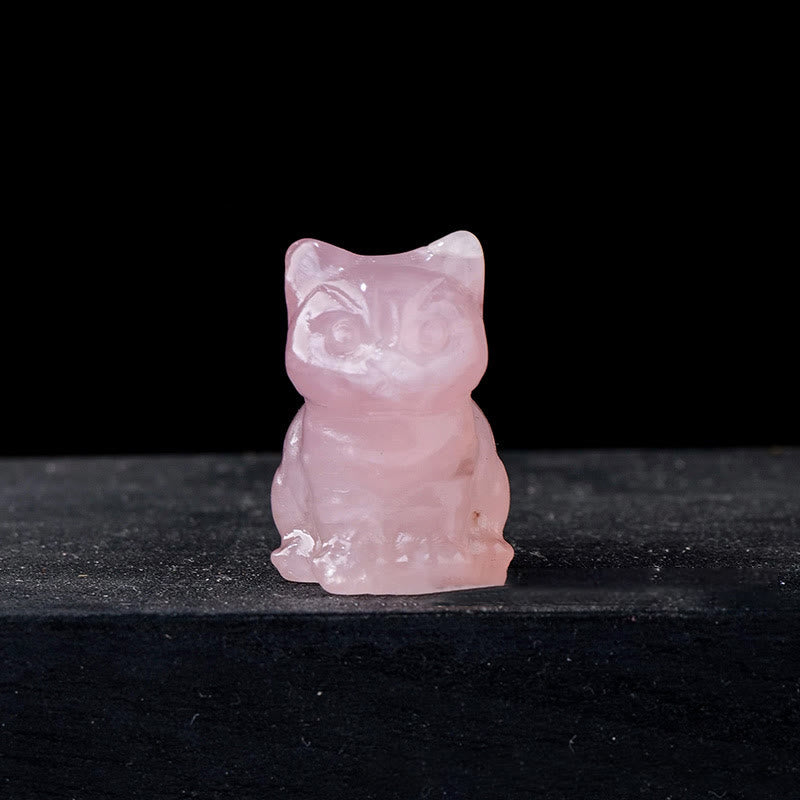 Décoration en pierre précieuse en forme de chat porte-bonheur en cristal époxy Olivenorma