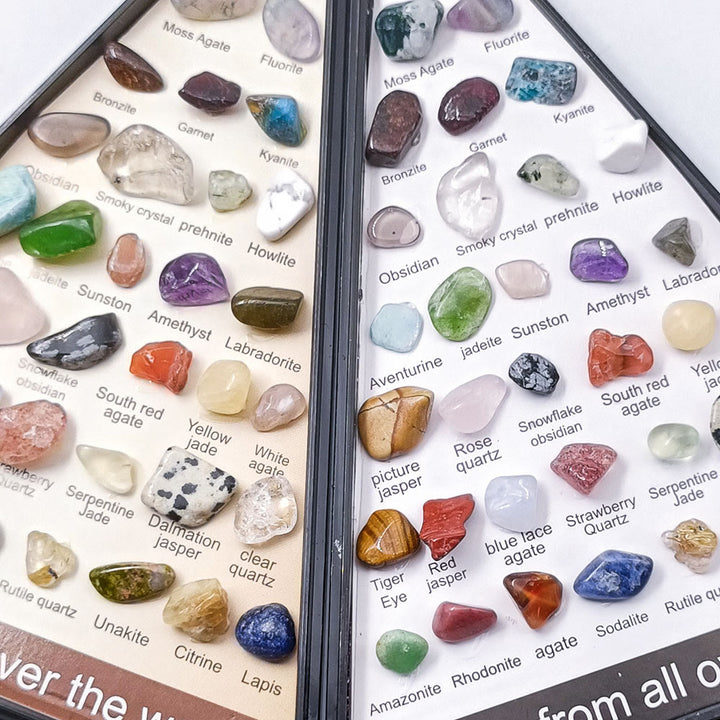 Ensemble de 36 spécimens minéraux triangulaires ornementaux Olivenorma