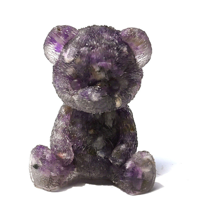 Décoration en pierre précieuse en forme d'ours en cristal époxy Olivenorma