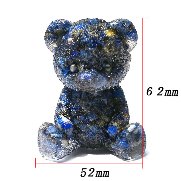Décoration en pierre précieuse en forme d'ours en cristal époxy Olivenorma