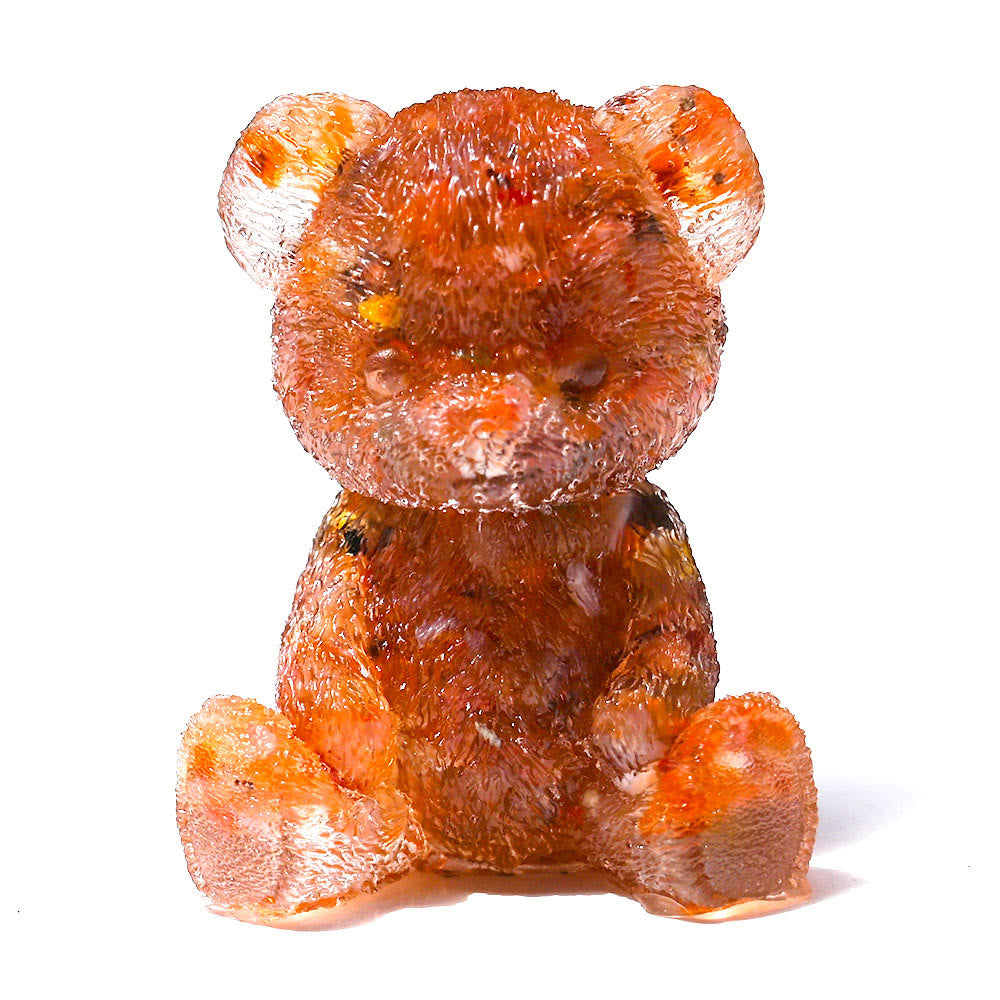 Décoration en pierre précieuse en forme d'ours en cristal époxy Olivenorma