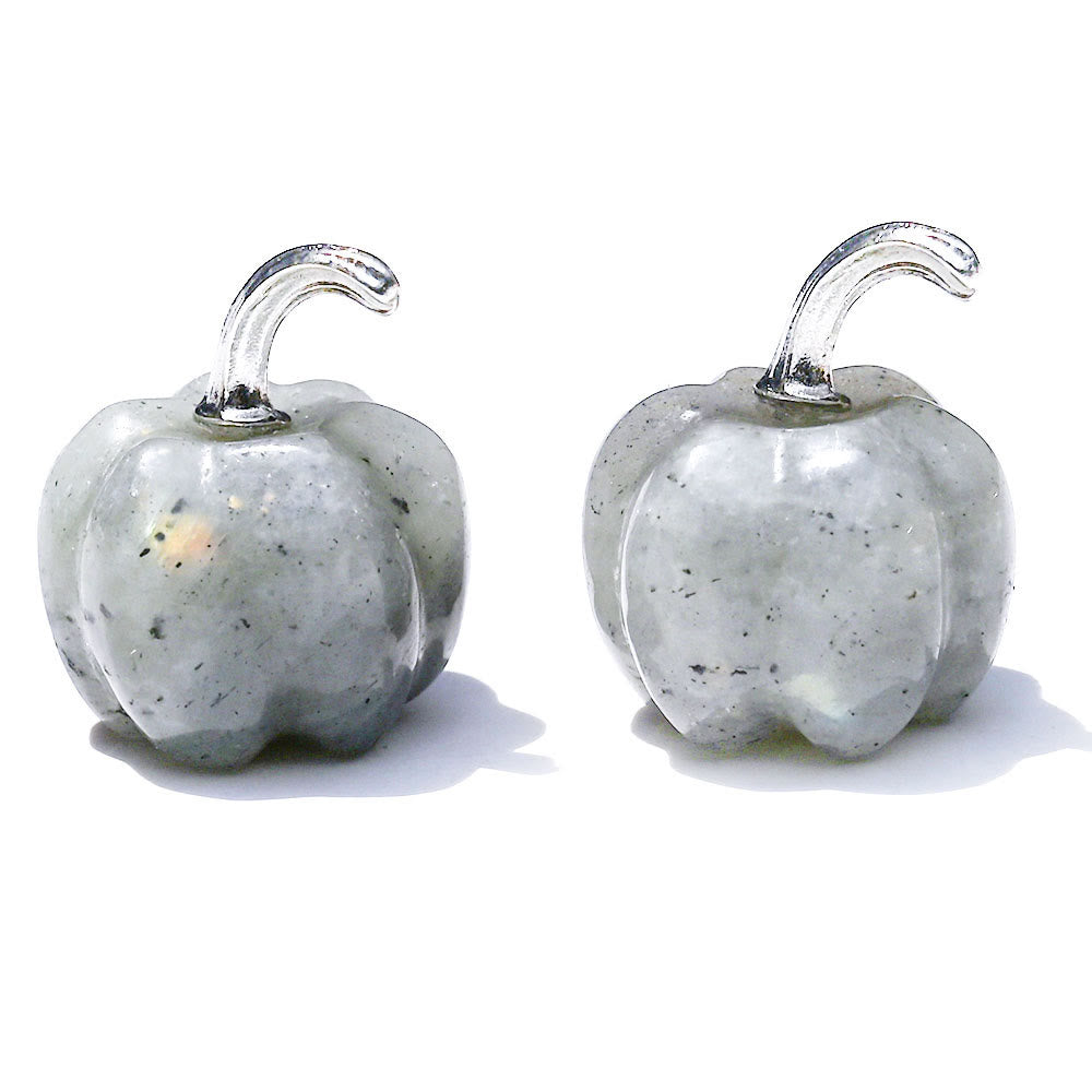 Olivenorma 2 cm Décoration en pierre précieuse sculptée en forme de citrouille en cristal naturel