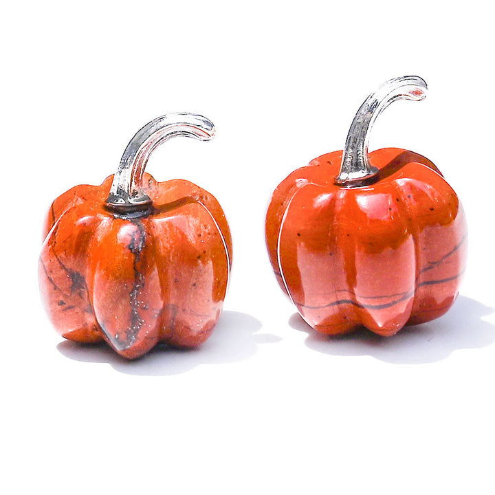 Olivenorma 2 cm Décoration en pierre précieuse sculptée en forme de citrouille en cristal naturel