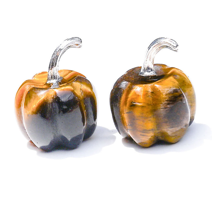 Olivenorma 2 cm Décoration en pierre précieuse sculptée en forme de citrouille en cristal naturel