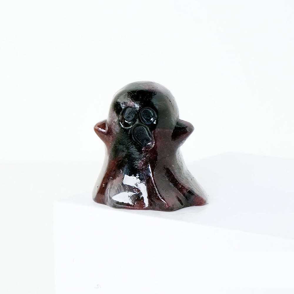 Décoration en pierre précieuse sculptée fantôme en cristal naturel Olivenorma de 3 cm