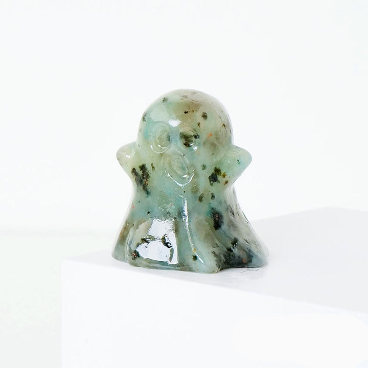 Décoration en pierre précieuse sculptée fantôme en cristal naturel Olivenorma de 3 cm